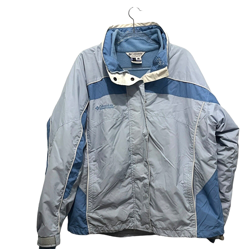 Columbia 3 In 1 Interchange Jacket Women Size XL Powder Blue Fleece Crystal Lake